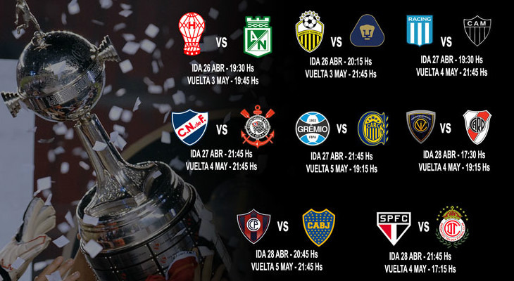  Oitavas de final da Libertadores terá nove campeões e dois confrontos entre vencedores!