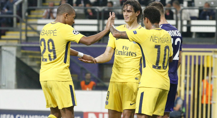  Cavani, Mbappé e Neymar marcaram nove dos 12 gols do PSG na UEFA Champions League!