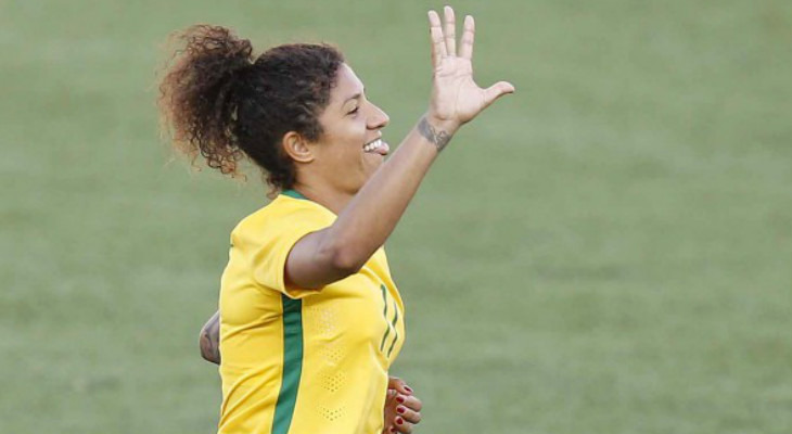  Cristiane marcou três na vitória do Brasil e chegou a dez gols na Copa do Mundo Feminina!