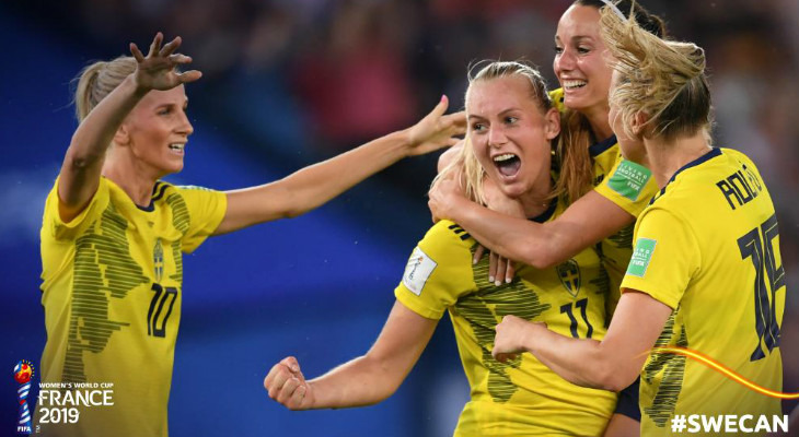  Suécia bateu o Canadá e engrossou a lista de seleções da Europa nas quartas de final da Copa do Mundo Feminina!