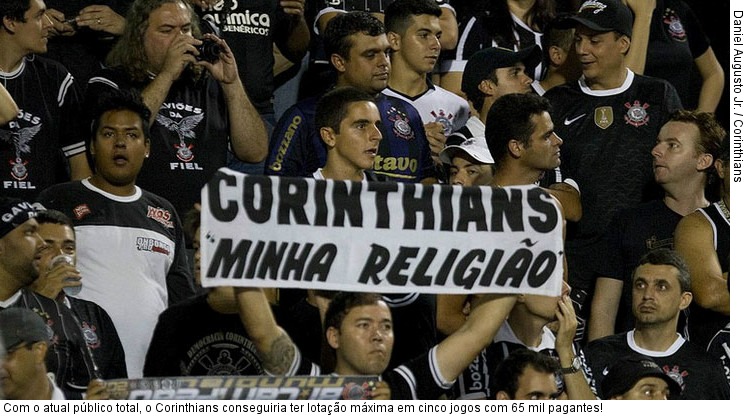  Com o atual público total, o Corinthians conseguiria ter lotação máxima em cinco jogos com 65 mil pagantes!