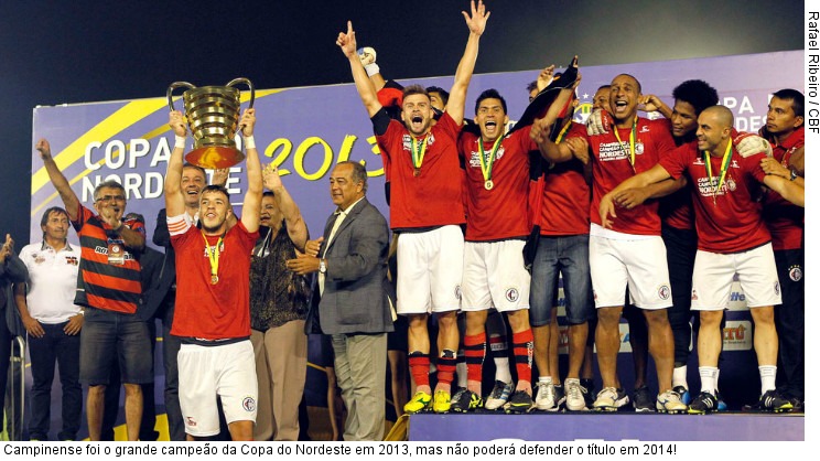  Campinense foi o grande campeão da Copa do Nordeste em 2013, mas não poderá defender o título em 2014!