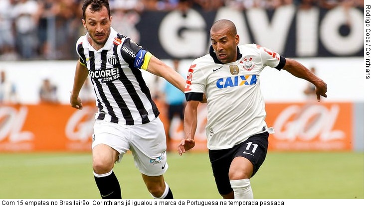  Com 15 empates no Brasileirão, Corinthians já igualou a marca da Portuguesa na temporada passada!