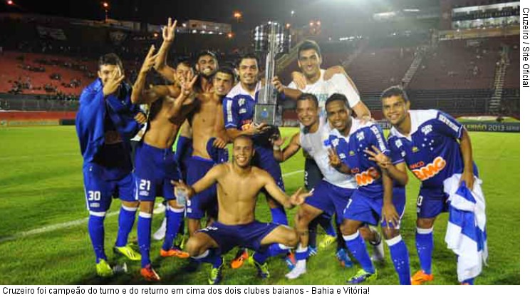  Cruzeiro foi campeão do turno e do returno em cima dos dois clubes baianos - Bahia e Vitória!