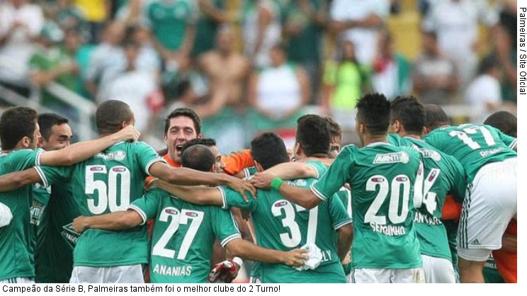  Campeão da Série B, Palmeiras também foi o melhor clube do 2 Turno!