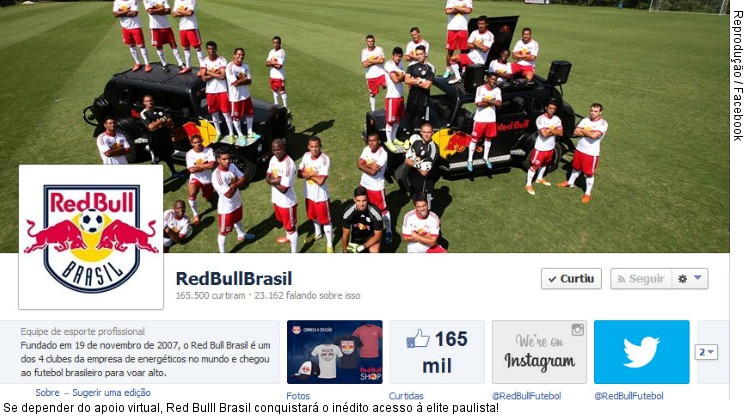  Se depender do apoio virtual, Red Bulll Brasil conquistará o inédito acesso à elite paulista!