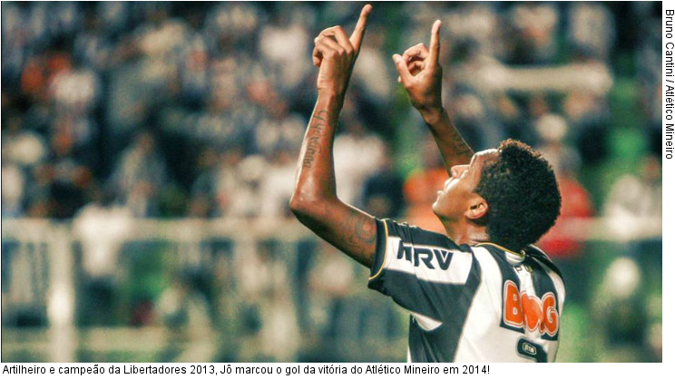  Artilheiro e campeão da Libertadores 2013, Jô marcou o gol da vitória do Atlético Mineiro em 2014!