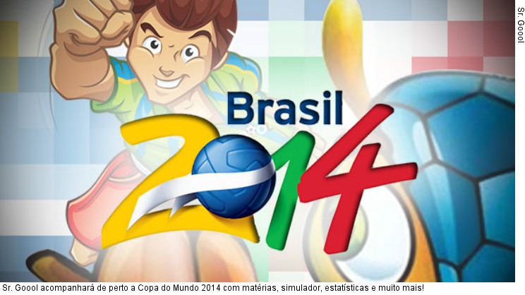  Sr. Goool acompanhará de perto a Copa do Mundo 2014 com matérias, simulador, estatísticas e muito mais!