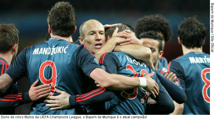  Dono de cinco títulos da UEFA Champions League, o Bayern de Munique é o atual campeão!