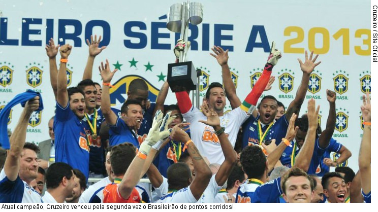  Atual campeão, Cruzeiro venceu pela segunda vez o Brasileirão de pontos corridos!