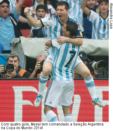  Com quatro gols, Messi tem comandado a Seleção Argentina na Copa do Mundo 2014!
