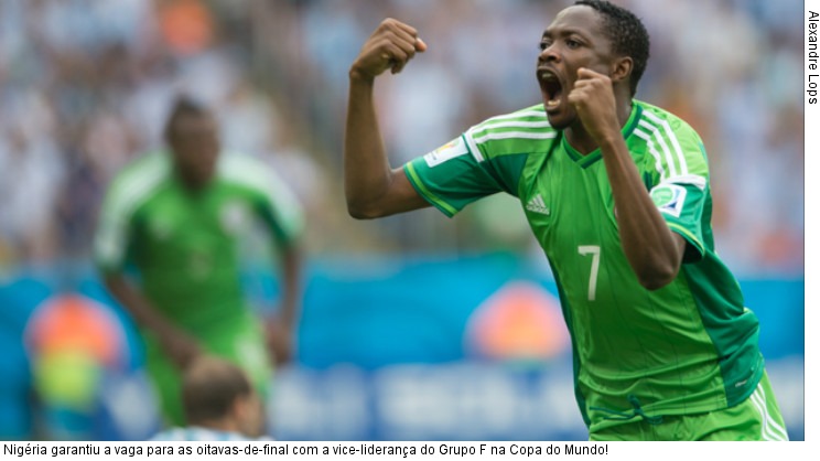  Nigéria garantiu a vaga para as oitavas-de-final com a vice-liderança do Grupo F na Copa do Mundo!