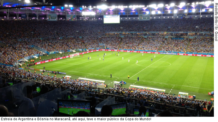  Estreia de Argentina e Bósnia no Maracanã, até aqui, teve o maior público da Copa do Mundo!