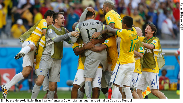  Em busca do sexto título, Brasil vai enfrentar a Colômbia nas quartas-de-final da Copa do Mundo!