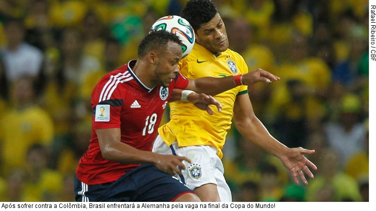  Após sofrer contra a Colômbia, Brasil enfrentará a Alemanha pela vaga na final da Copa do Mundo!