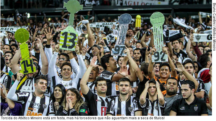  Torcida do Atlético Mineiro está em festa, mas há torcedores que não aguentam mais a seca de títulos!
