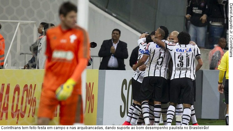  Corinthians tem feito festa em campo e nas arquibancadas, dando suporte ao bom desempenho paulista no Brasileirão!