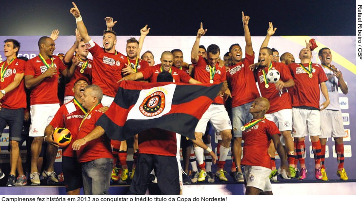  Campinense fez história em 2013 ao conquistar o inédito título da Copa do Nordeste!