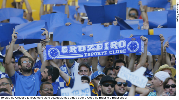  Torcida do Cruzeiro já festejou o título estadual, mas ainda quer a Copa do Brasil e o Brasileirão!
