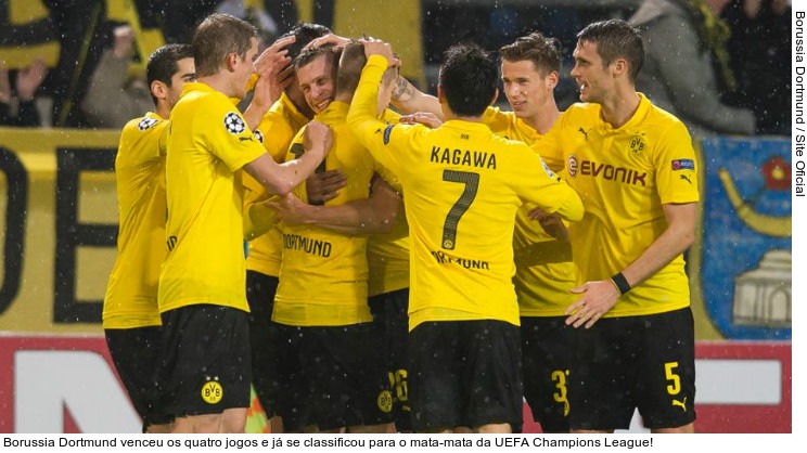  Borussia Dortmund venceu os quatro jogos e já se classificou para o mata-mata da UEFA Champions League!