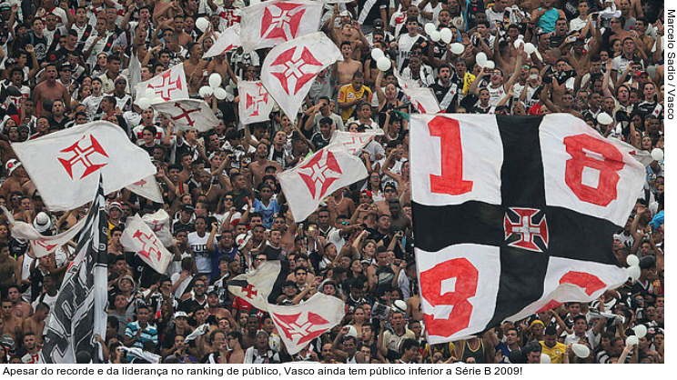  Apesar do recorde e da liderança no ranking de público, Vasco ainda tem público inferior a Série B 2009!