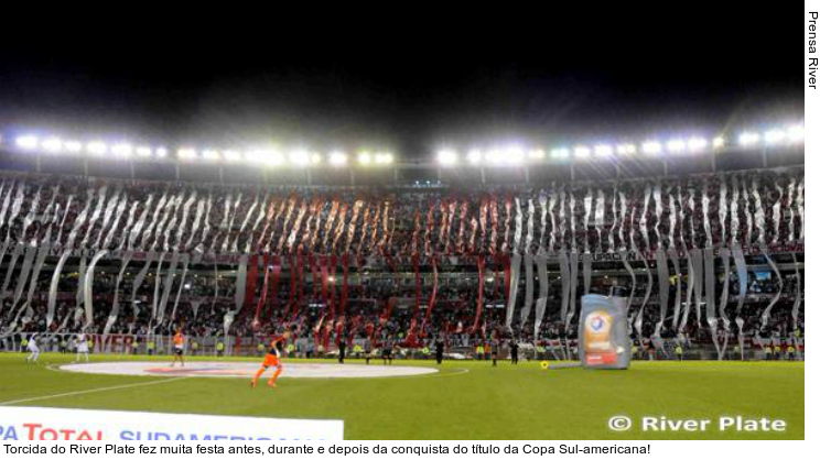  Torcida do River Plate fez muita festa antes, durante e depois da conquista do título da Copa Sul-americana!