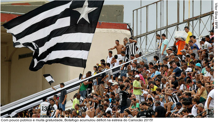  Com pouco público e muita gratuidade, Botafogo acumulou déficit na estreia do Cariocão 2015!
