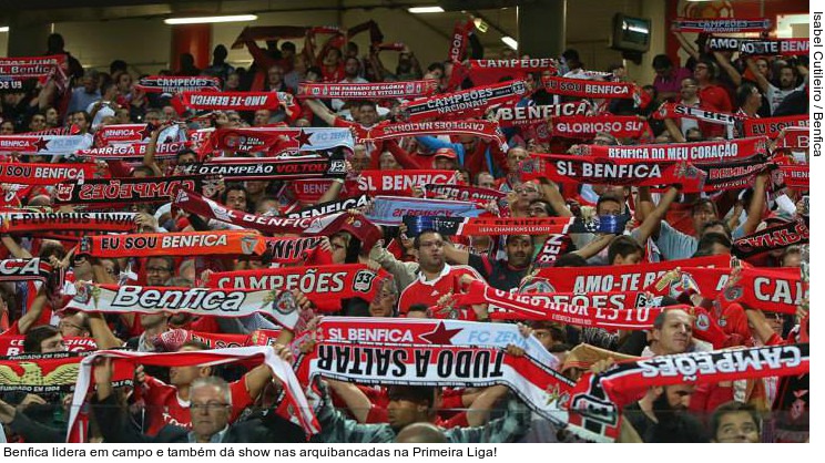  Benfica lidera em campo e também dá show nas arquibancadas na Primeira Liga!