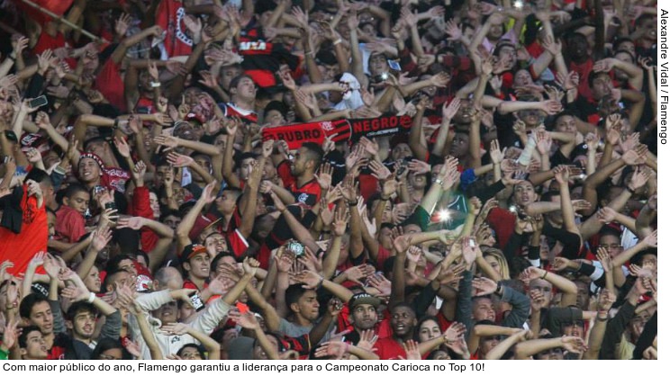  Com maior público do ano, Flamengo garantiu a liderança para o Campeonato Carioca no Top 10!