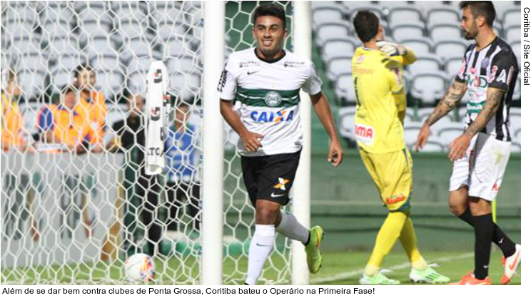  Além de se dar bem contra clubes de Ponta Grossa, Coritiba bateu o Operário na Primeira Fase!