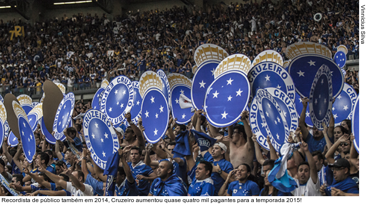  Recordista de público também em 2014, Cruzeiro aumentou quase quatro mil pagantes para a temporada 2015!