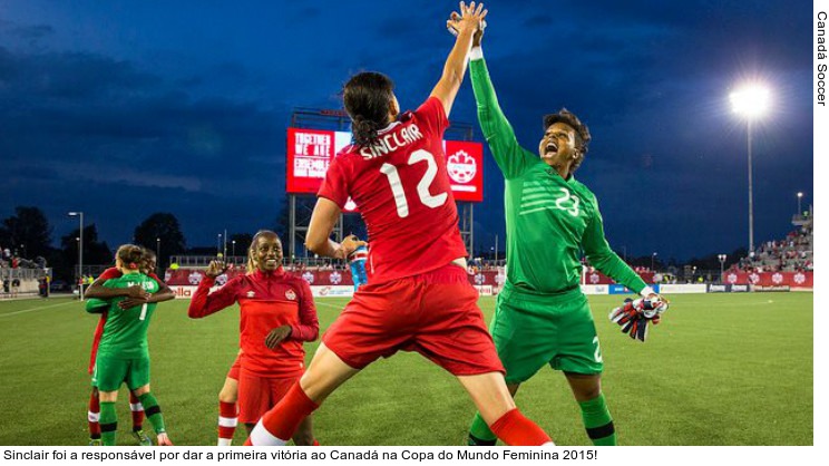  Sinclair foi a responsável por dar a primeira vitória ao Canadá na Copa do Mundo Feminina 2015!