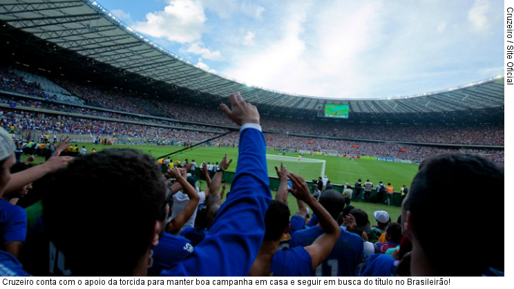  Cruzeiro conta com o apoio da torcida para manter boa campanha em casa e seguir em busca do título no Brasileirão!