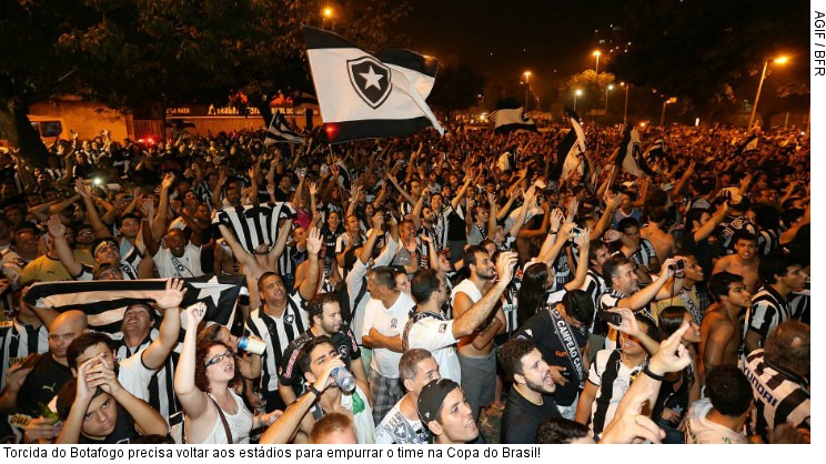  Torcida do Botafogo precisa voltar aos estádios para empurrar o time na Copa do Brasil!