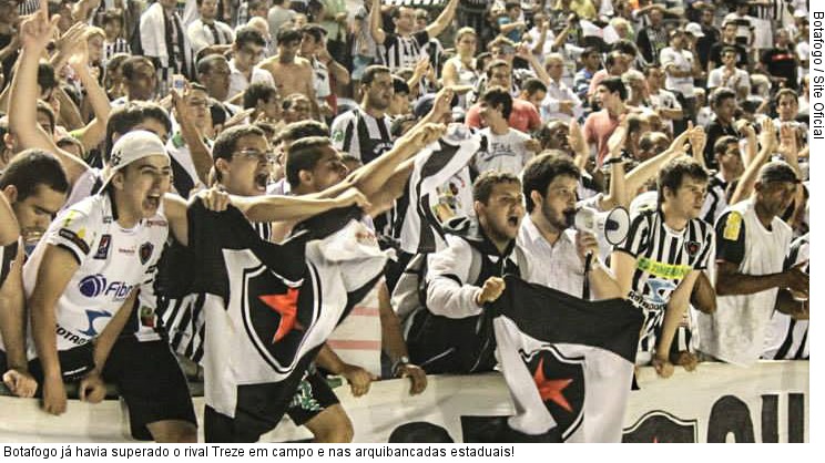  Botafogo já havia superado o rival Treze em campo e nas arquibancadas estaduais!