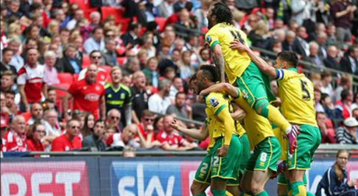  Norwich City só conseguiu sua vaga na Premier League após repescagem com o Middlesbrough!