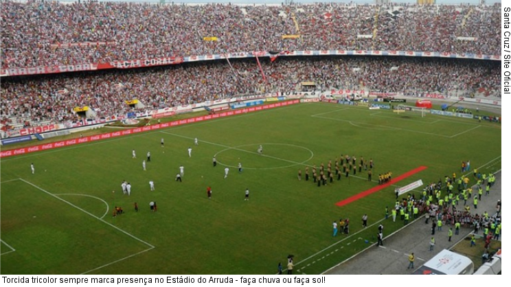  Torcida tricolor sempre marca presença no Estádio do Arruda - faça chuva ou faça sol!