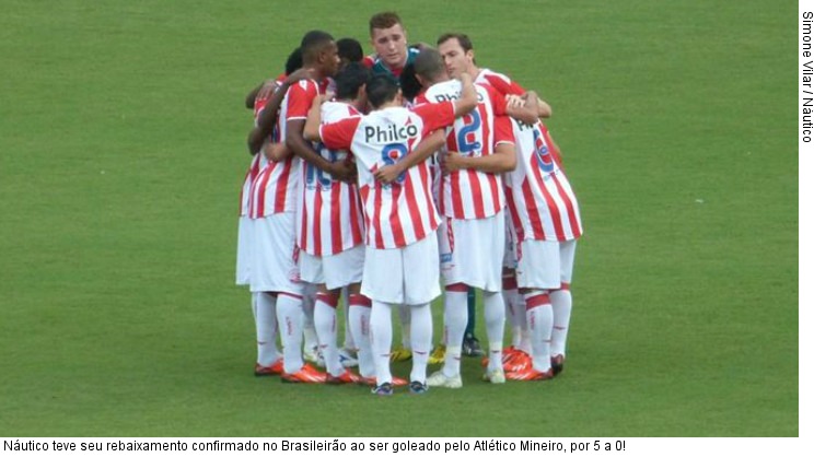  Náutico teve seu rebaixamento confirmado no Brasileirão ao ser goleado pelo Atlético Mineiro, por 5 a 0!