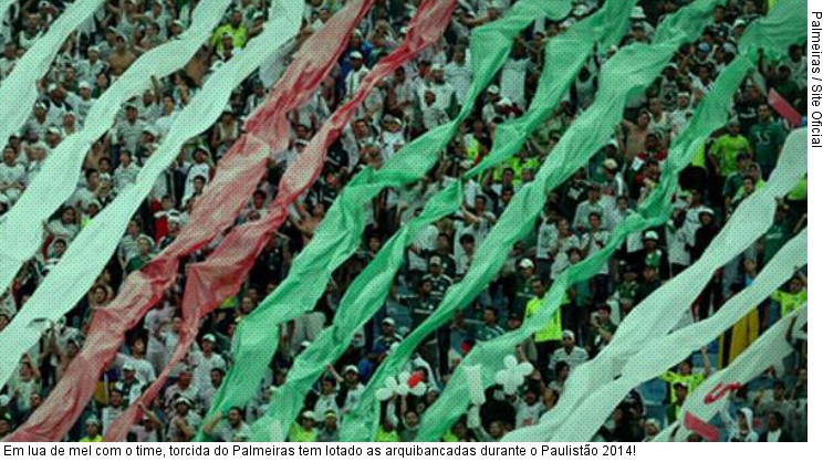 Em lua de mel com o time, torcida do Palmeiras tem lotado as arquibancadas durante o Paulistão 2014!