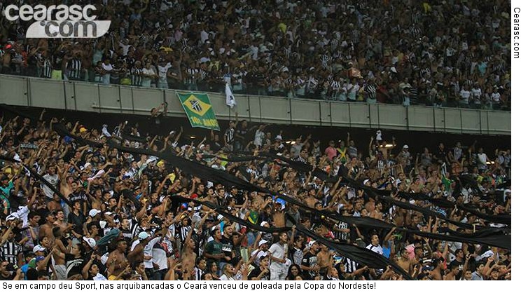  Se em campo deu Sport, nas arquibancadas o Ceará venceu de goleada pela Copa do Nordeste!