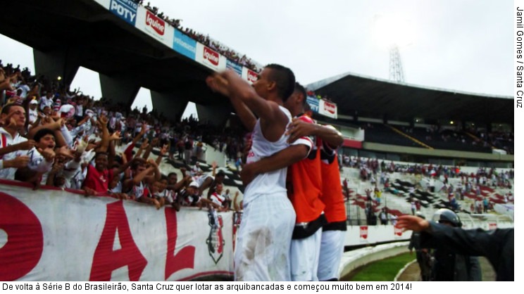  De volta à Série B do Brasileirão, Santa Cruz quer lotar as arquibancadas e começou muito bem em 2014!