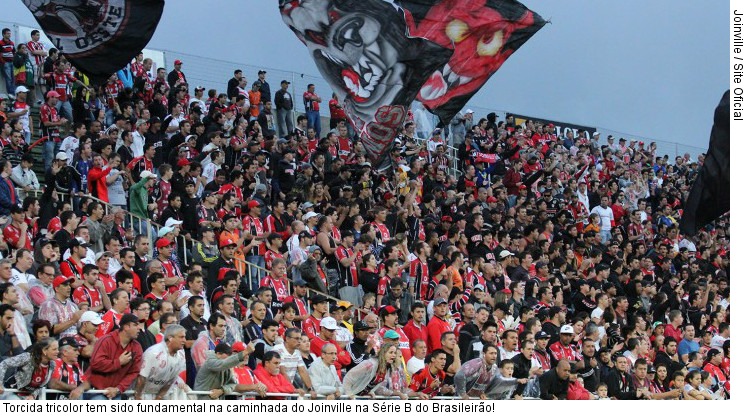  Torcida tricolor tem sido fundamental na caminhada do Joinville na Série B do Brasileirão!