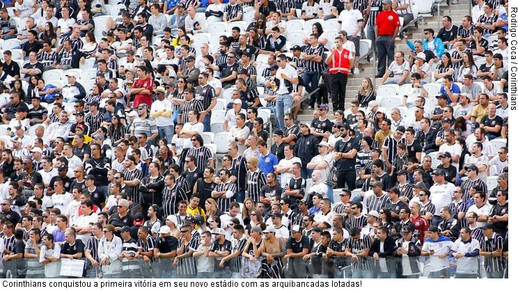  Corinthians conquistou a primeira vitória em seu novo estádio com as arquibancadas lotadas!