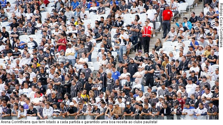  Arena Corinthians que tem lotado a cada partida e garantido uma boa receita ao clube paulista!