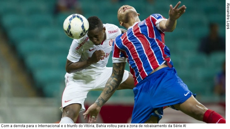  Com a derrota para o Internacional e o triunfo do Vitória, Bahia voltou para a zona de rebaixamento da Série A!