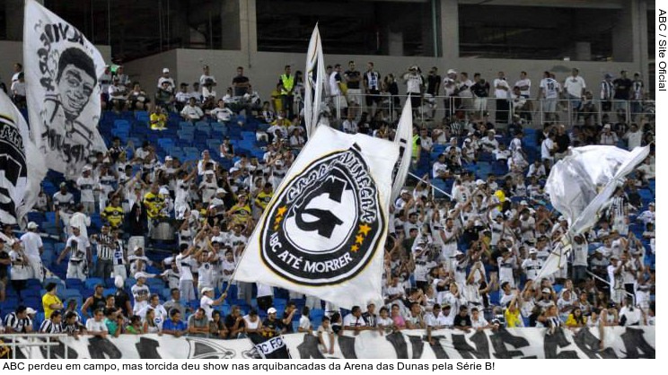  ABC perdeu em campo, mas torcida deu show nas arquibancadas da Arena das Dunas pela Série B!