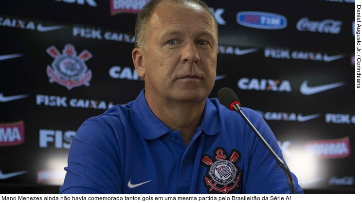  Mano Menezes ainda não havia comemorado tantos gols em uma mesma partida pelo Brasileirão da Série A!