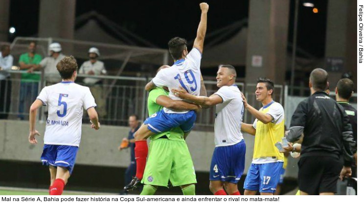  Mal na Série A, Bahia pode fazer história na Copa Sul-americana e ainda enfrentar o rival no mata-mata!