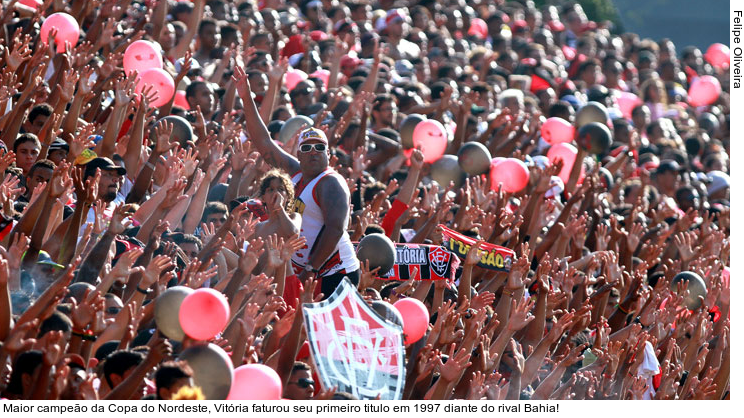  Maior campeão da Copa do Nordeste, Vitória faturou seu primeiro titulo em 1997 diante do rival Bahia!