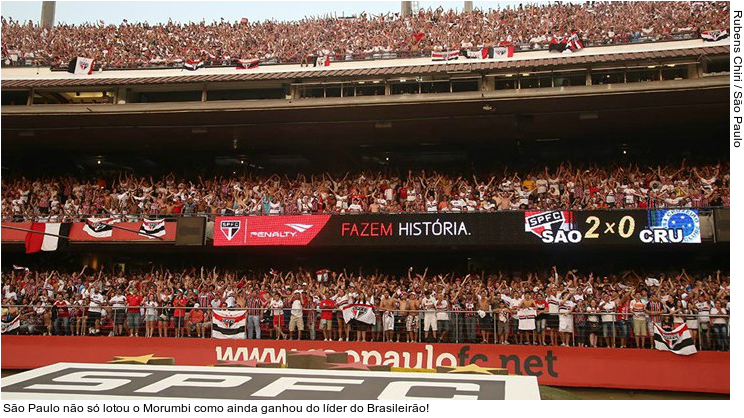  São Paulo não só lotou o Morumbi como ainda ganhou do líder do Brasileirão!